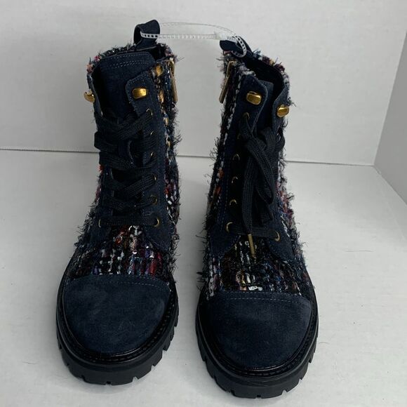 Kurt Geiger London Kensington tweed lug combat ankle boot NWT - Picture 4 of 14